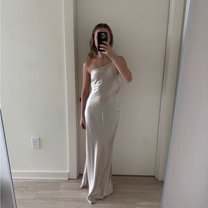 bec + bridge margaux asymmetrical dress in sand